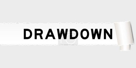 Ilustración de Fondo de papel gris rasgado que tiene la palabra drawdown bajo parte desgarrada - Imagen libre de derechos