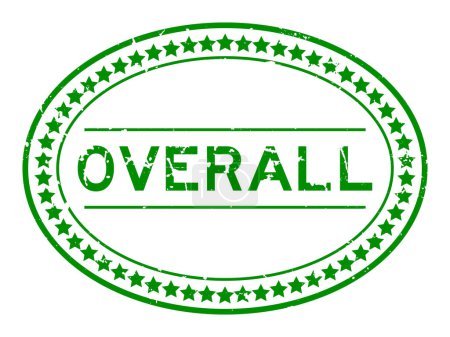 Ilustración de Grunge verde palabra general sello de goma ovalada sobre fondo blanco - Imagen libre de derechos