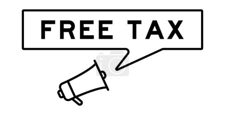 Téléchargez les illustrations : Icône mégaphone avec bulle vocale dans Word Free Tax sur fond blanc - en licence libre de droit