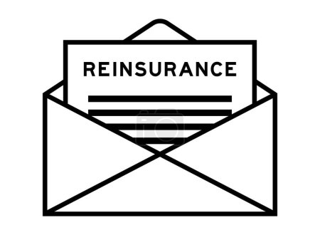 Illustration for Envelope and letter sign with word reinsurance as the headline - Royalty Free Image