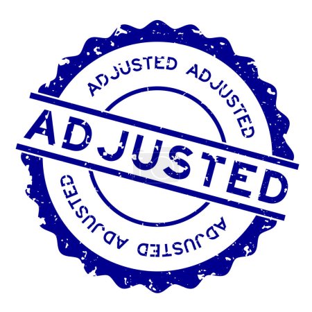 Ilustración de Grunge azul ajustado palabra ronda sello de goma sobre fondo blanco - Imagen libre de derechos