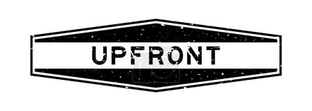 Ilustración de Grunge negro palabra frontal sello de goma hexágono sobre fondo blanco - Imagen libre de derechos