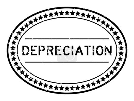 Ilustración de Grunge palabra de depreciación negra sello de goma ovalada sobre fondo blanco - Imagen libre de derechos