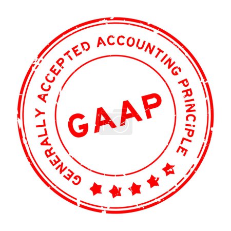 Ilustración de Grunge red GAAP Principios contables generalmente aceptados palabra sello de goma redonda sobre fondo blanco - Imagen libre de derechos