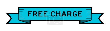 Téléchargez les illustrations : Bannière d'étiquette de ruban de couleur bleue avec mot gratuit sur fond blanc - en licence libre de droit