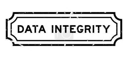 Grunge black data intergrity word rubber seal stamp on white background