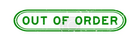 Illustration for Grunge green out of order word rubber seal stamp on white background - Royalty Free Image