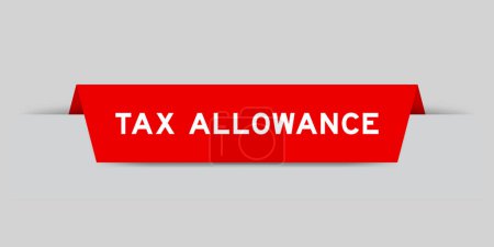 Ilustración de Etiqueta de color rojo insertado con asignación de impuestos palabra sobre fondo gris - Imagen libre de derechos
