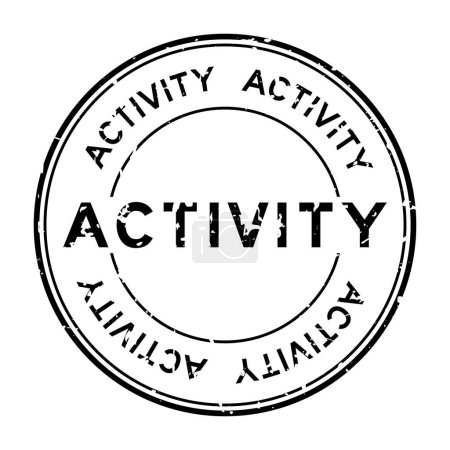 Vektor für Grunge schwarzes Aktivitätswort rund Gummidichtung Stempel auf weißem Hintergrund - Lizenzfreies Bild