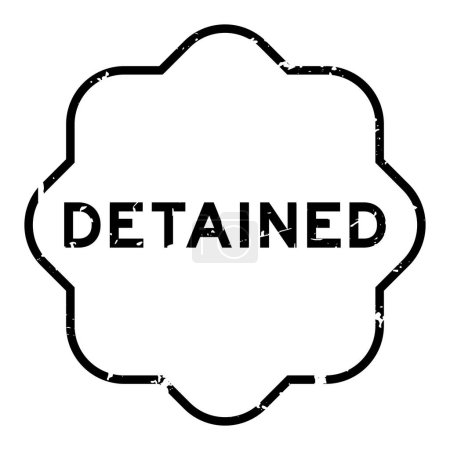 Illustration for Grunge black word detained rubber seal stamp on wthie background - Royalty Free Image
