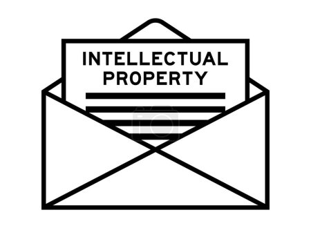 Illustration for Envelope and letter sign with word intellectual property as the headline - Royalty Free Image