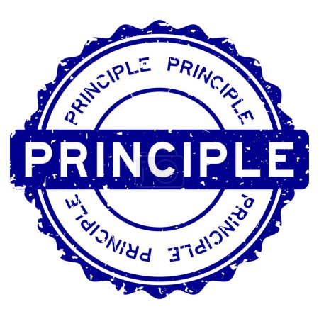 Ilustración de Sello de sello de goma redondo de palabra de principio azul grunge sobre fondo blanco - Imagen libre de derechos