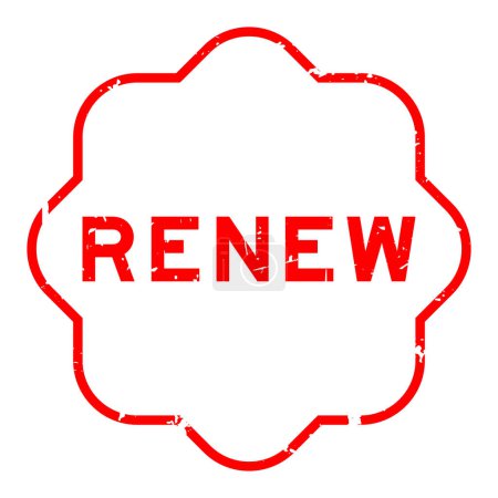 Illustration for Grunge red renew word rubber seal stamp on white background - Royalty Free Image