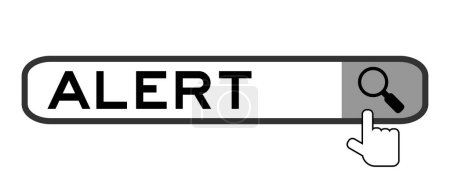 Ilustración de Banner de búsqueda en alerta de palabra con icono de lupa sobre fondo blanco - Imagen libre de derechos