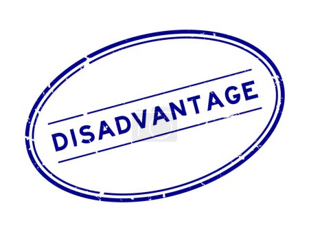 Ilustración de Grunge azul desventaja palabra sello de goma sobre fondo blanco - Imagen libre de derechos