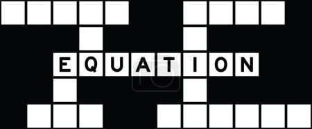 Illustration for Alphabet letter in word equation on crossword puzzle background - Royalty Free Image