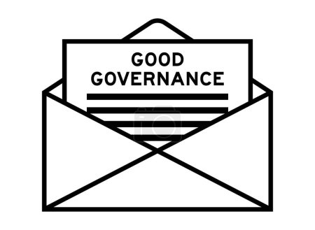 Ilustración de Sobre y carta firman con la palabra buen gobierno como titular - Imagen libre de derechos