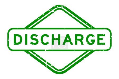 Illustration for Grunge green discharge word rubber seal stamp on white background - Royalty Free Image