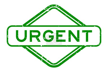Ilustración de Grunge palabra urgente verde sello cuadrado de goma sobre fondo blanco - Imagen libre de derechos