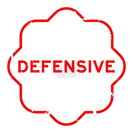 Illustration for Grunge red defensive word rubber seal stamp on white background - Royalty Free Image