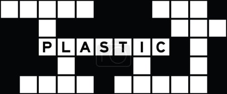 Ilustración de Letra del alfabeto en plástico palabra en el fondo del crucigrama - Imagen libre de derechos