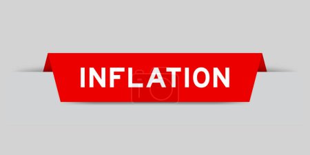 Illustration for Red color inserted label with word inflation on gray background - Royalty Free Image
