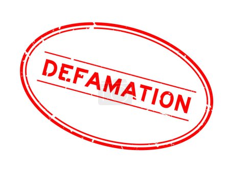 Ilustración de Grunge palabra de difamación roja sello de goma ovalada sobre fondo blanco - Imagen libre de derechos