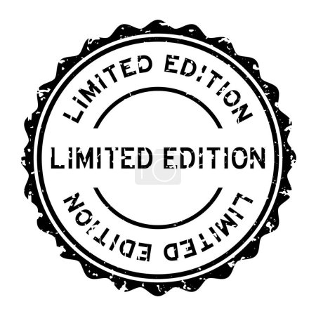Téléchargez les illustrations : Grunge noir édition limitée mot rond cachet en caoutchouc sur fond blanc - en licence libre de droit