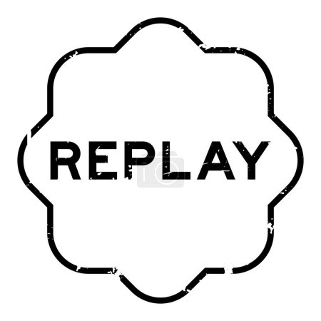 Illustration for Grunge black replay word rubber seal stamp on white background - Royalty Free Image