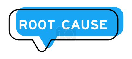 Illustration for Speech banner and blue shade with word root cause on white background - Royalty Free Image