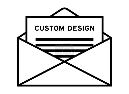 Illustration for Envelope and letter sign with word custom design as the headline - Royalty Free Image