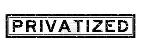 Ilustración de Grunge negro privatizado palabra sello de goma cuadrada sobre fondo blanco - Imagen libre de derechos