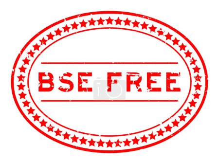 Ilustración de Grunge rojo EEB (encefalopatía espongiforme bovina) palabra libre sello de goma ovalada sobre fondo blanco - Imagen libre de derechos