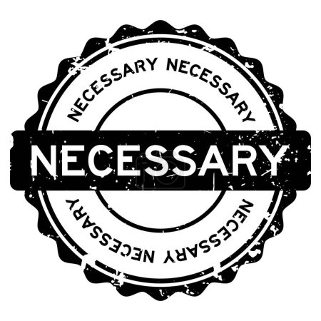 Ilustración de Grunge negro palabra necesaria sello de goma redonda sobre fondo blanco - Imagen libre de derechos