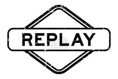 Illustration for Grunge black replay word rubber seal stamp on white background - Royalty Free Image