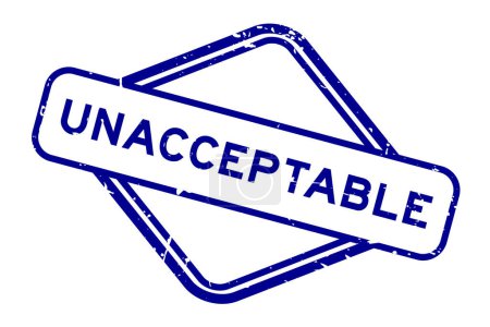Téléchargez les illustrations : Grunge bleu mot inacceptable cachet en caoutchouc sur fond blanc - en licence libre de droit