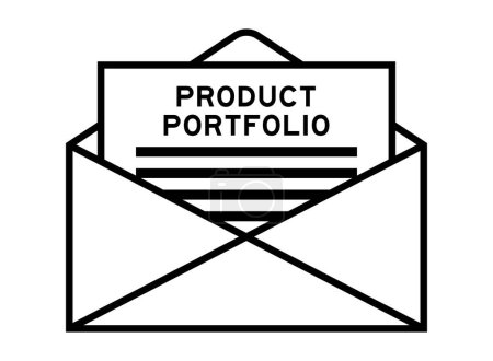 Illustration for Envelope and letter sign with word product portfolio as the headline - Royalty Free Image