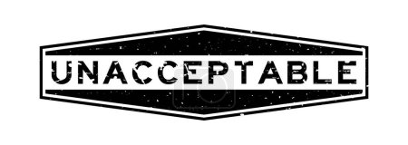 Ilustración de Grunge negro palabra inaceptable sello de goma hexágono sobre fondo blanco - Imagen libre de derechos