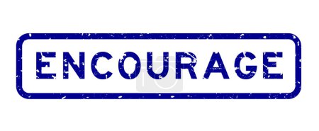 Illustration for Grunge blue encourage word square rubber seal stamp on white background - Royalty Free Image
