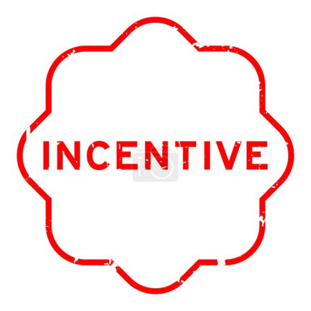 Ilustración de Grunge sello de sello de goma palabra incentivo rojo sobre fondo blanco - Imagen libre de derechos