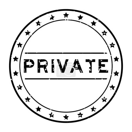 Ilustración de Grunge negro palabra privada ronda sello de goma sobre fondo blanco - Imagen libre de derechos