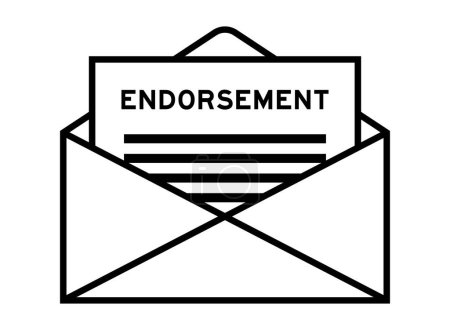 Illustration for Envelope and letter sign with word endorsement as the headline - Royalty Free Image