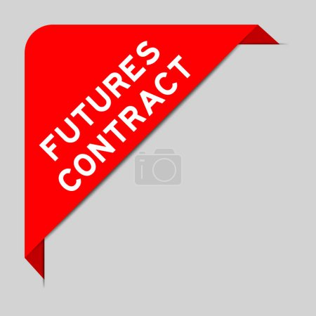 Illustration for Red color of corner label banner with word futures contract on gray background - Royalty Free Image