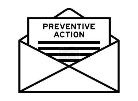 Ilustración de Sobre y carta firman con la palabra acción preventiva como titular - Imagen libre de derechos