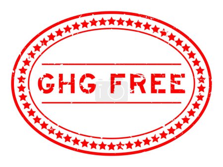 Ilustración de Grunge rojo GHG (Abreviatura de gases de efecto invernadero) palabra libre sello de goma ovalada sobre fondo blanco - Imagen libre de derechos