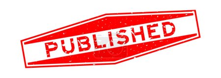 Ilustración de Grunge rojo palabra publicada sello de goma hexágono sobre fondo blanco - Imagen libre de derechos