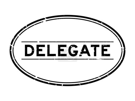 Illustration for Grunge black delegate word oval rubber seal stamp on white background - Royalty Free Image