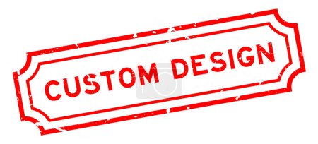 Illustration for Grunge red custom design word rubber seal stamp on white background - Royalty Free Image