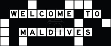 Illustration for Alphabet letter in word maldives on crossword puzzle background - Royalty Free Image