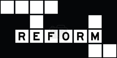 Ilustración de Letra del alfabeto en la palabra reforma en el crucigrama de fondo - Imagen libre de derechos